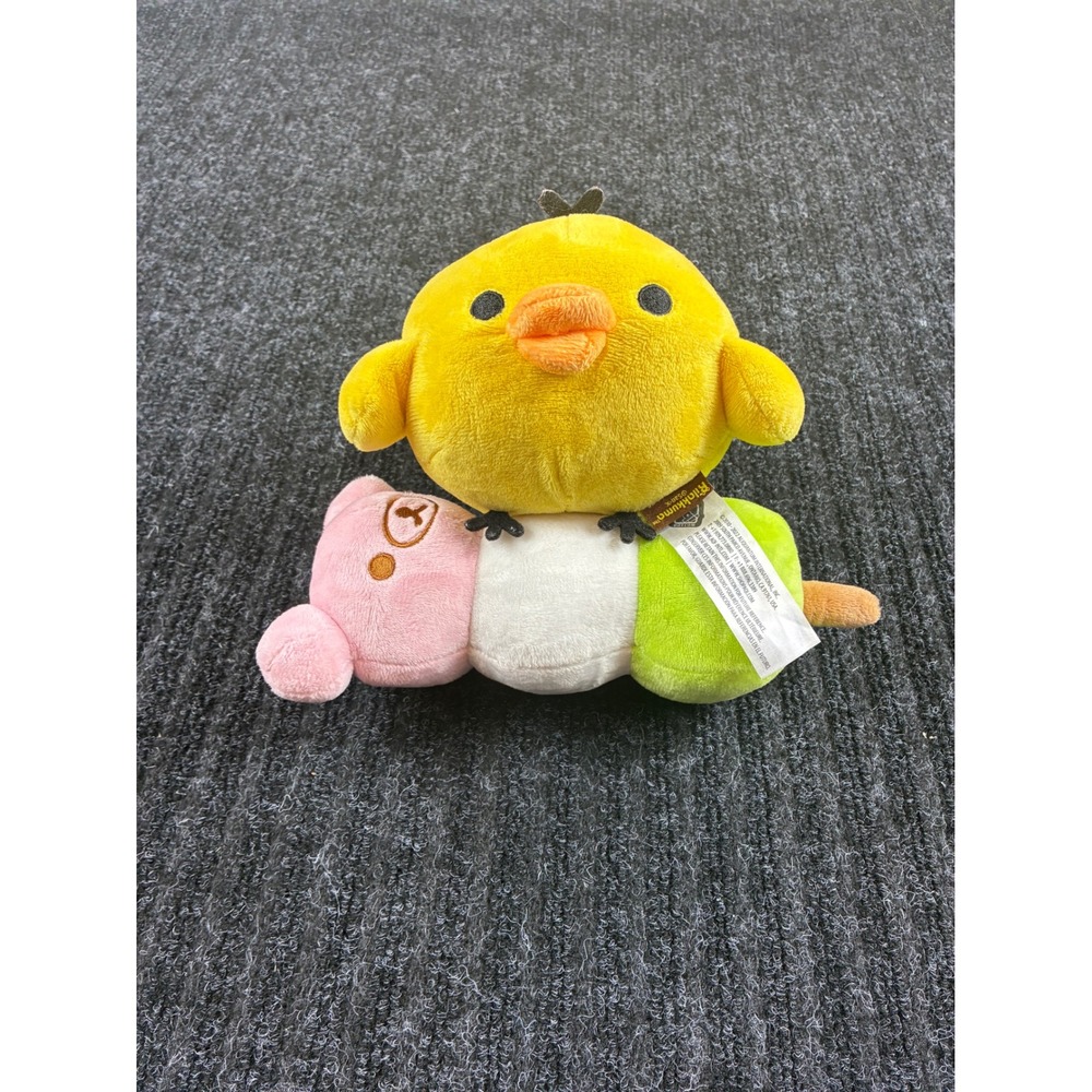 San-X Rilakkuma Kiiroitori Chick on Korilakkuma Dango Skewer Plush Yellow Pink